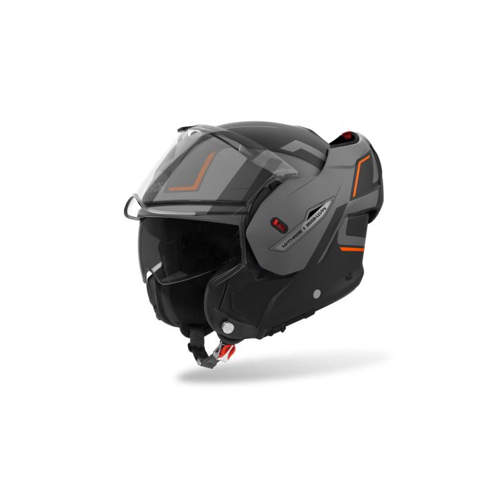 Casque moto modulable AirohMathisse II Genius - Orange