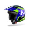 Casque moto jet AirohTRR II Jupiter - Bleu Jaune