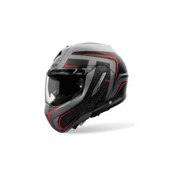 Casque moto modulable AirohMathisse II Magnet - Gris Noir rouge