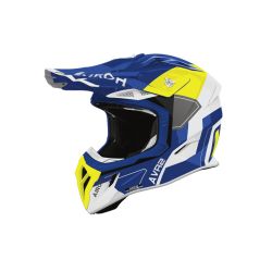 Casque moto cross Airoh 2026 Aviator Ace 2 Shield - Bleu Jaune