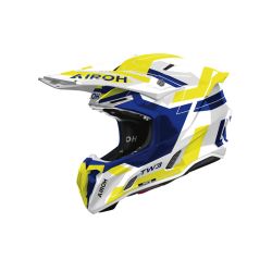 Casque moto cross Airoh 2026 Twist 3 Dynasty - Bleu Jaune