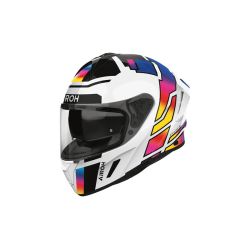 Casque moto Airoh 2026 Spark Lively - Blanc Violet Jaune