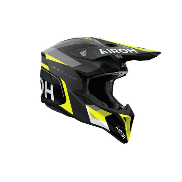 Casque moto cross Airoh 2026 WraaapConquer - Jaune