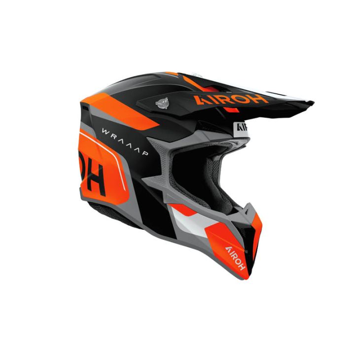 Casque moto cross Airoh 2026 WraaapConquer - Orange