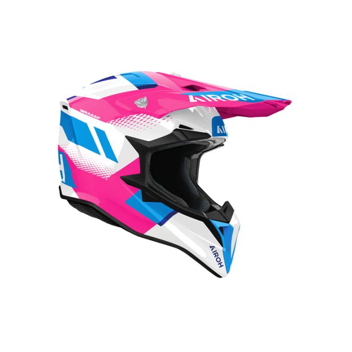 Casque moto cross Airoh 2026 WraaapVision - Rose