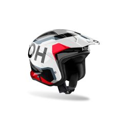 Casque moto jet AirohTRR II Hunt - Bleu Rouge 2