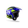 Casque moto jet AirohTRR II Jupiter - Bleu Jaune