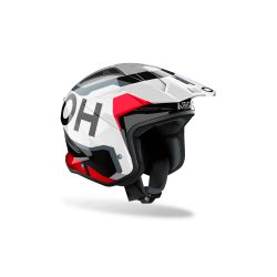 Casque moto jet AirohTRR II Jupiter - Rouge Gris 2