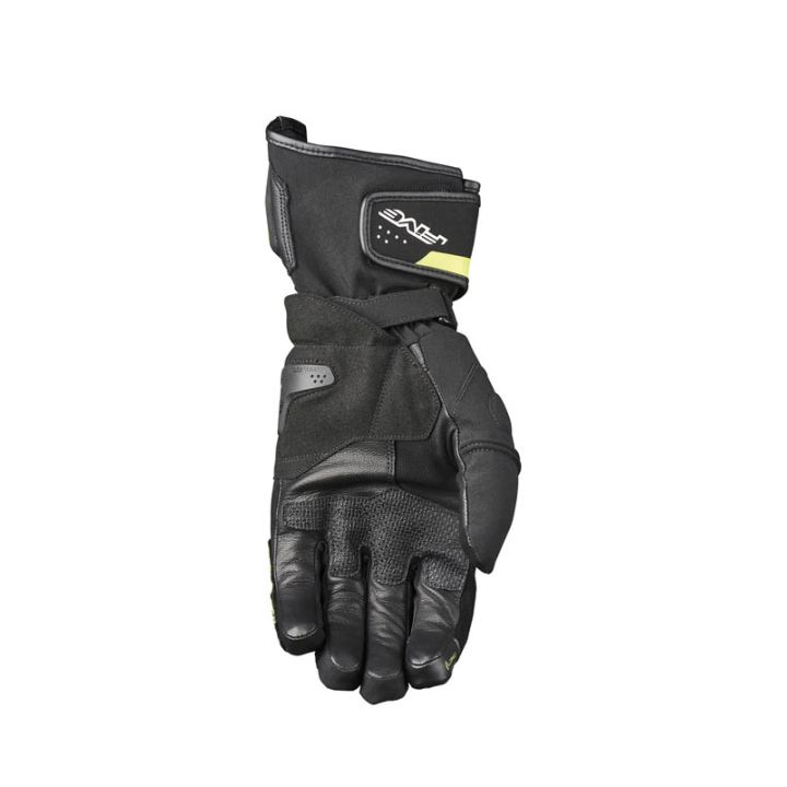 Gants moto racing Five RFX4 Evo WP Noir Jaune Fluo