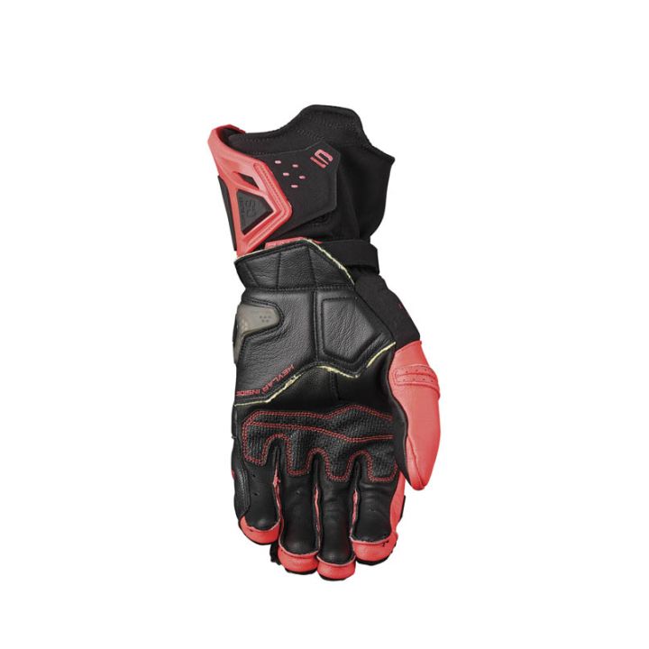 Gants moto racing Five RFX2 Evo Noir Rouge Fluo