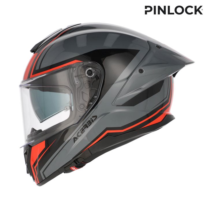 Casque moto Acerbis TARMAK-X - GRIS et ROUGE