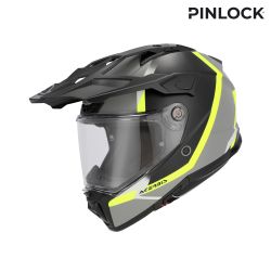 Casque moto trail Acerbis ATTACK - NOIR et JAUNE FLUO