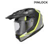 Casque moto trail Acerbis ATTACK - NOIR et JAUNE FLUO