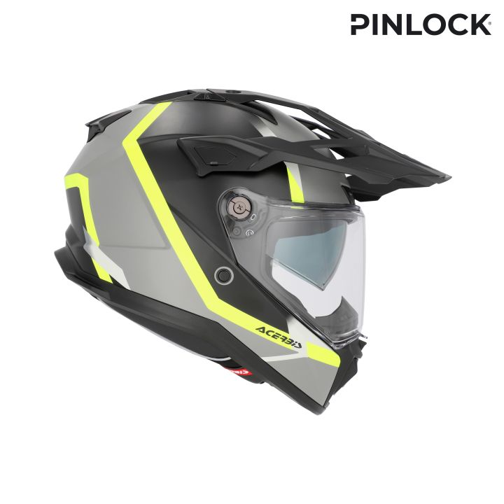 Casque moto trail Acerbis ATTACK - NOIR et JAUNE FLUO