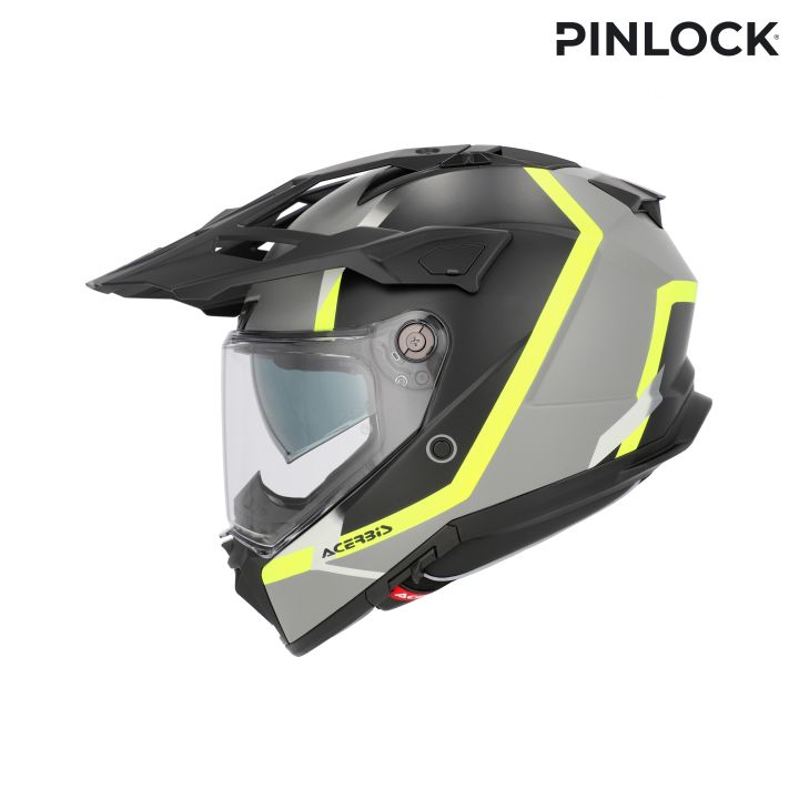 Casque moto trail Acerbis ATTACK - NOIR et JAUNE FLUO