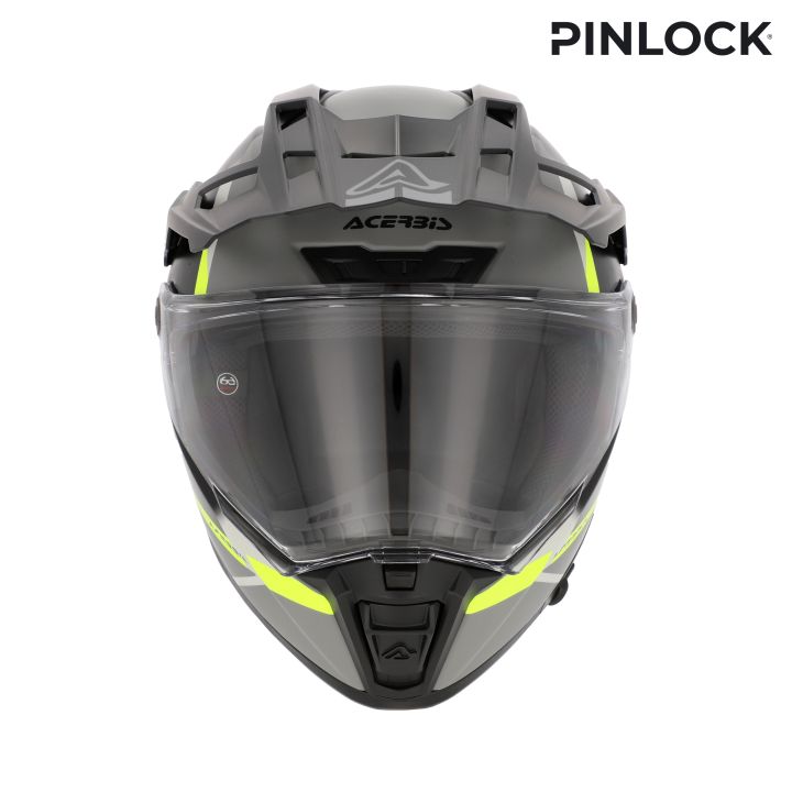 Casque moto trail Acerbis ATTACK - NOIR et JAUNE FLUO
