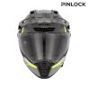 Casque moto trail Acerbis ATTACK - NOIR et JAUNE FLUO