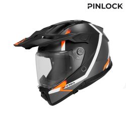 Casque moto trail Acerbis ATTACK - NOIR et ORANGE FLUO
