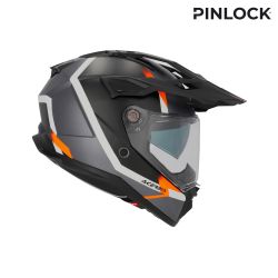 Casque moto trail Acerbis ATTACK - NOIR et ORANGE FLUO 2