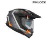 Casque moto trail Acerbis ATTACK - NOIR et ORANGE FLUO
