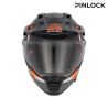 Casque moto trail Acerbis ATTACK - NOIR et ORANGE FLUO
