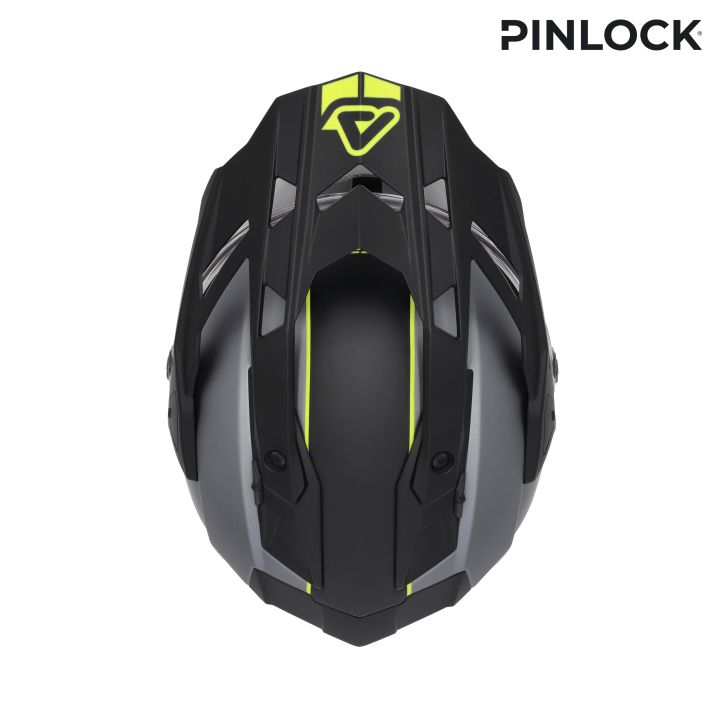 Casque moto trail Acerbis ATTACK - GRIS et JAUNE