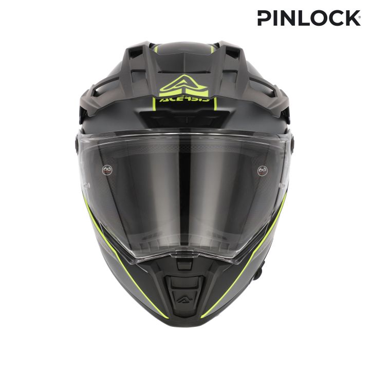 Casque moto trail Acerbis ATTACK - GRIS et JAUNE