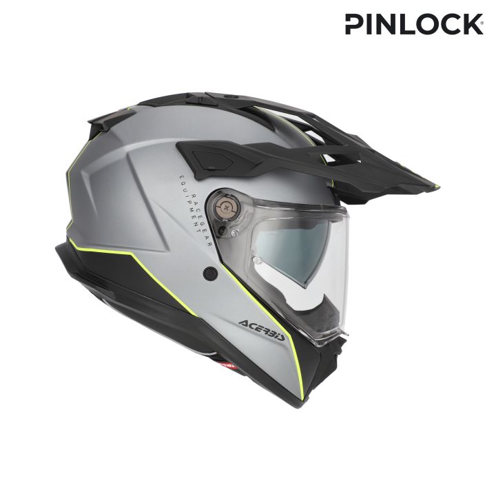 Casque moto trail Acerbis ATTACK - GRIS et JAUNE