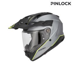 Casque moto trail Acerbis ATTACK - GRIS et JAUNE