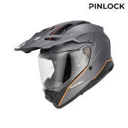 Casque moto trail Acerbis ATTACK - GRIS et ORANGE
