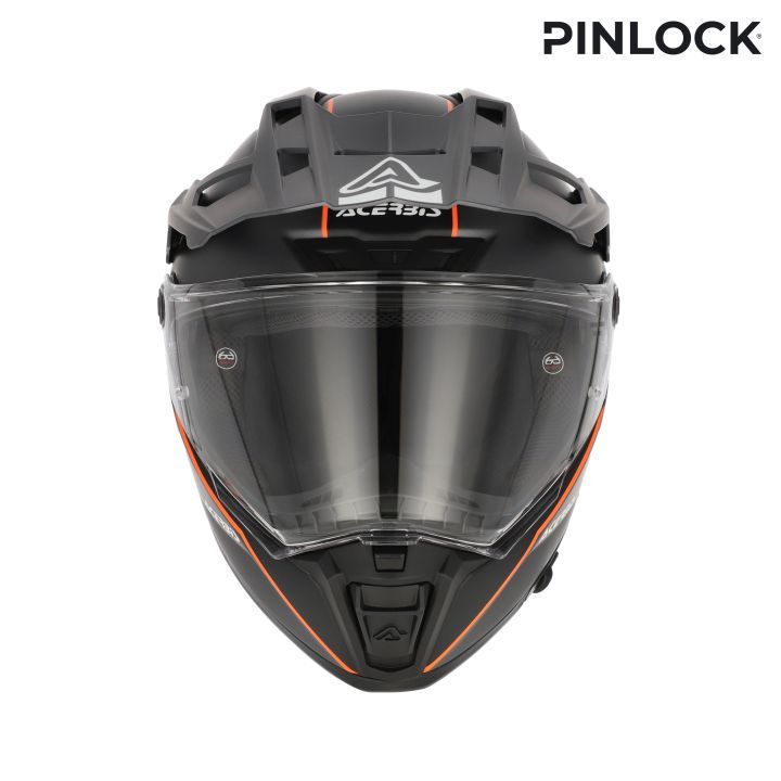 Casque moto trail Acerbis ATTACK - GRIS et ORANGE