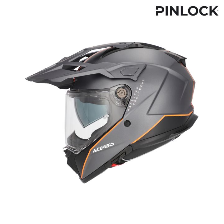 Casque moto trail Acerbis ATTACK - GRIS et ORANGE