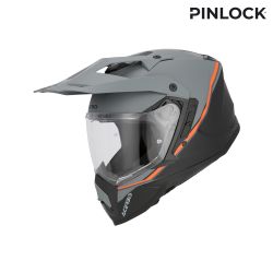 Casque moto trail Acerbis ASSAULT - NOIR et ORANGE FLUO