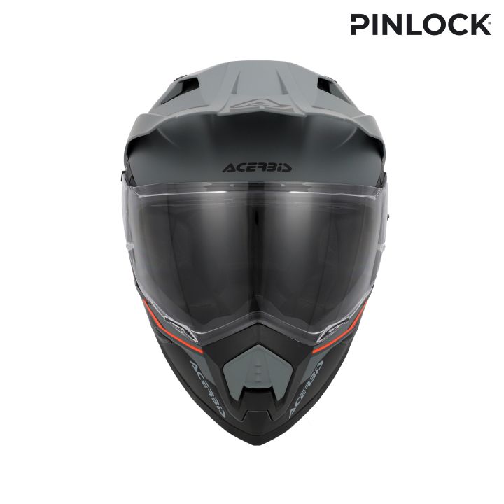 Casque moto trail Acerbis ASSAULT - NOIR et ORANGE FLUO
