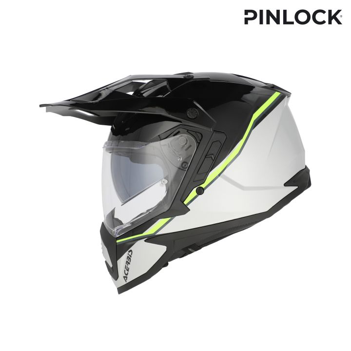 Casque moto trail Acerbis ASSAULT - NOIR et JAUNE FLUO