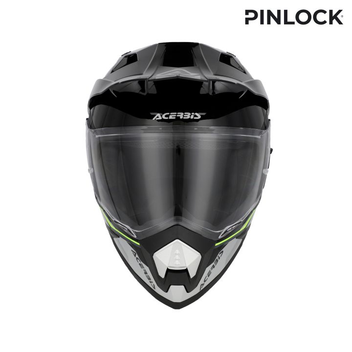 Casque moto trail Acerbis ASSAULT - NOIR et JAUNE FLUO