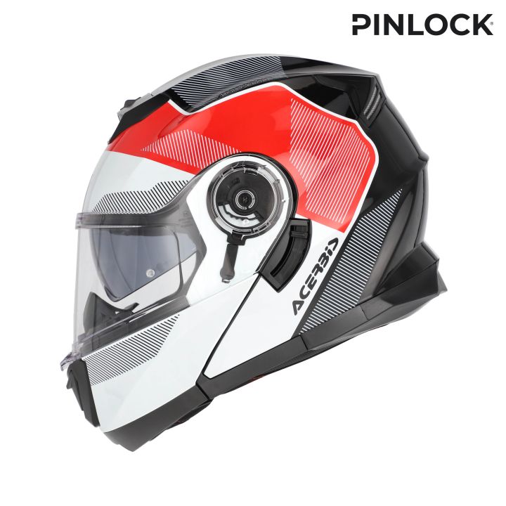 Casque moto Modulable Acerbis SEREL - BLANC et ROUGE
