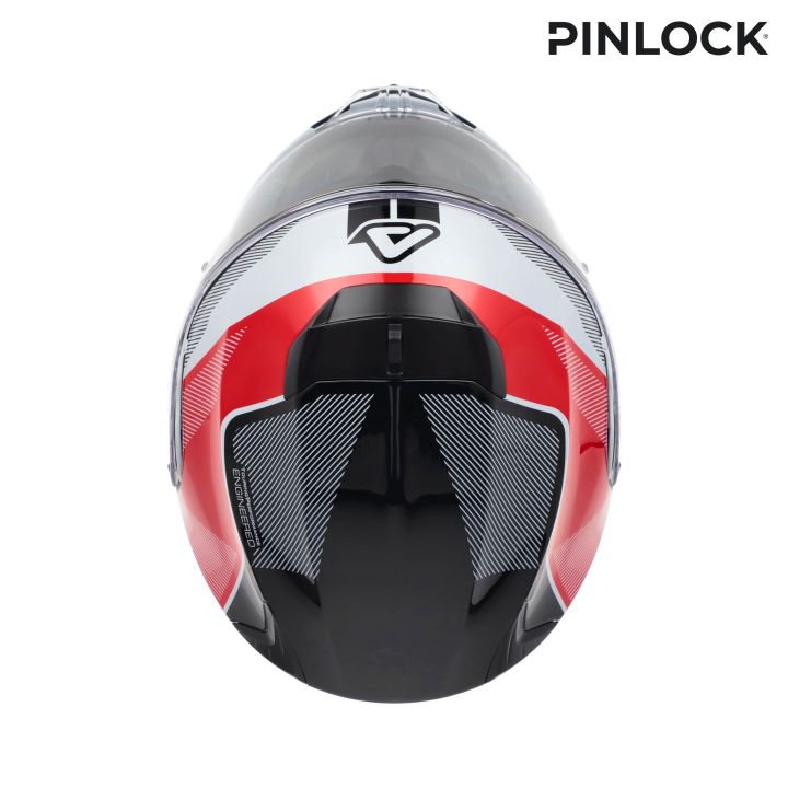 Casque moto Modulable Acerbis SEREL - BLANC et ROUGE