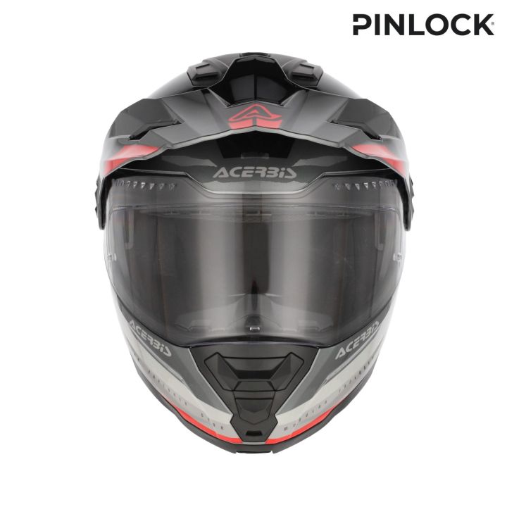 Casque moto modulable Acerbis RIDER - GRIS et ROUGE