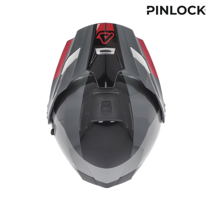 Casque moto modulable Acerbis RIDER - GRIS et ROUGE