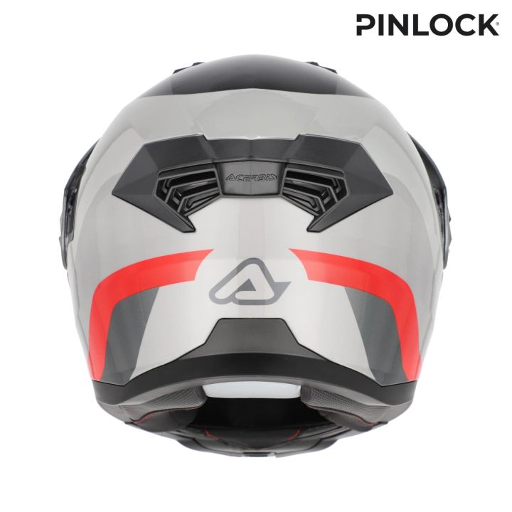 Casque moto modulable Acerbis RIDER - GRIS et ROUGE