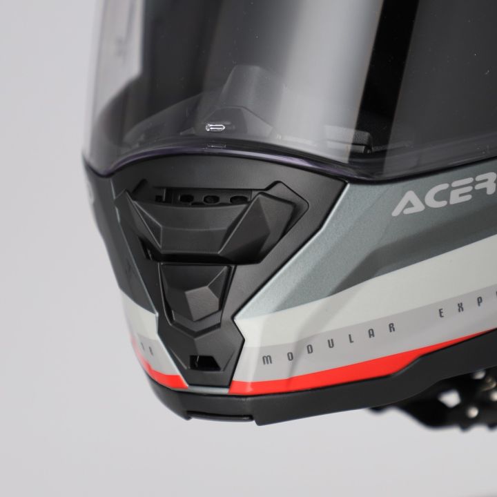Casque moto modulable Acerbis RIDER - GRIS et ROUGE