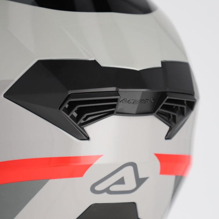 Casque moto modulable Acerbis RIDER - GRIS et ROUGE
