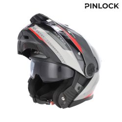 Casque moto modulable Acerbis RIDER - GRIS et ROUGE 2