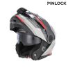 Casque moto modulable Acerbis RIDER - GRIS et ROUGE