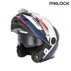 Casque moto modulable Acerbis RIDER - BLANC et BLEU et ROUGE 2