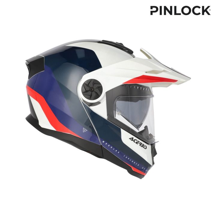 Casque moto modulable Acerbis RIDER - BLANC et BLEU et ROUGE