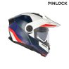 Casque moto modulable Acerbis RIDER - BLANC et BLEU et ROUGE