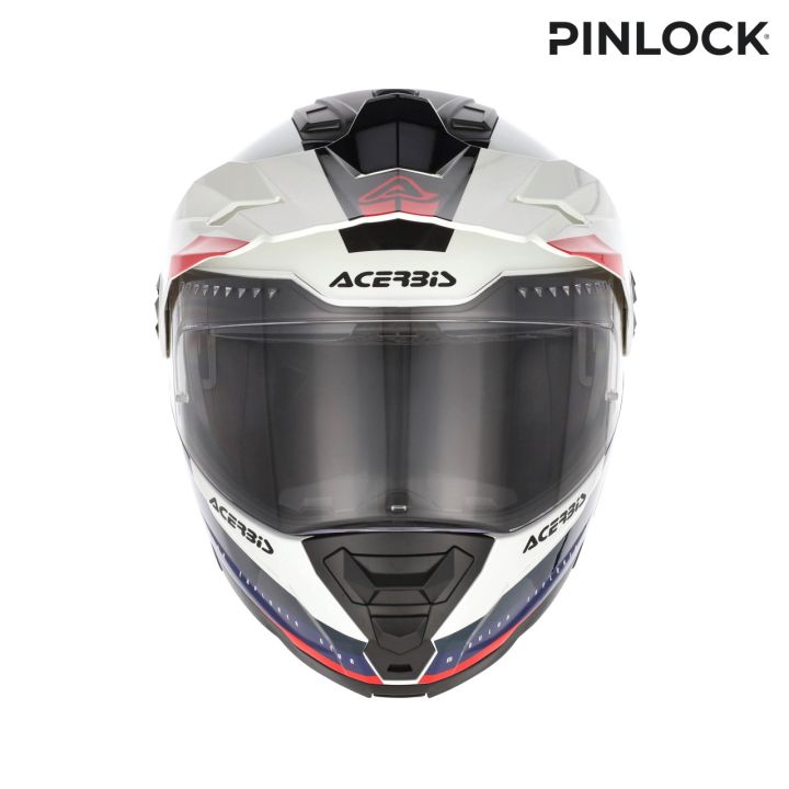 Casque moto modulable Acerbis RIDER - BLANC et BLEU et ROUGE