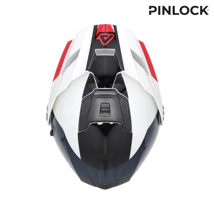 Casque moto modulable Acerbis RIDER - BLANC et BLEU et ROUGE